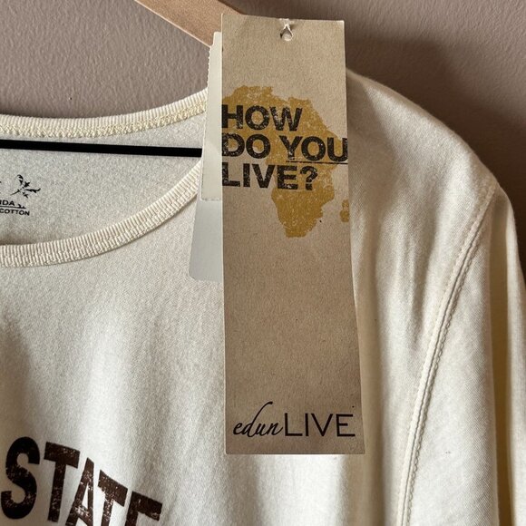 Women's XL NWT EDUN Illinois State University Tee African Cotton Yarn - Picture 5 of 7